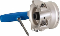Iscar - 5 Inserts, 3" Cut Diam, 1" Arbor Diam, 0.63" Max Depth of Cut, Indexable Square-Shoulder Face Mill - 0/90° Lead Angle, 2" High, T490 LN.T 1607 Insert Compatibility, Through Coolant, Series Helitang - Eagle Tool & Supply