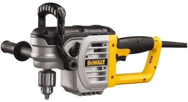 DeWALT - 1/2" Keyed Chuck, 330 & 1,300 RPM, Stud & Joist Handle Electric Drill - 11 Amps, Reversible, Includes 2-Position Side Handle, Bail Handle, Chuck Key with Holder - Eagle Tool & Supply