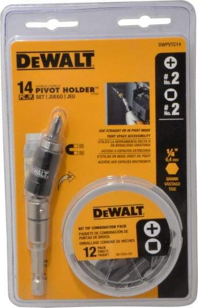 DeWALT - 14 Piece, Screwdriver Bit Set - #2 Phillips, #2 Square Recess - Eagle Tool & Supply