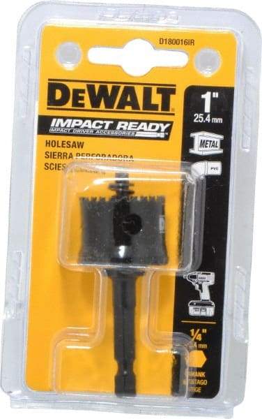 DeWALT - 1" Diam, 5/8" Cutting Depth, Hole Saw - Bi-Metal Saw, Toothed Edge - Eagle Tool & Supply