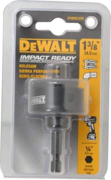 DeWALT - 1-3/8" Diam, 5/8" Cutting Depth, Hole Saw - Bi-Metal Saw, Toothed Edge - Eagle Tool & Supply