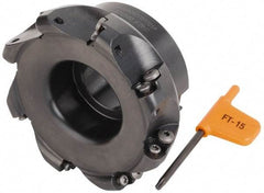 Kennametal - 101.6mm Cut Diam, 6mm Max Depth, 1-1/4" Arbor Hole, 8 Inserts, RD.. 12T3... Insert Style, Indexable Copy Face Mill - KDM400 Cutter Style, 50.04mm High, Series KDM - Eagle Tool & Supply
