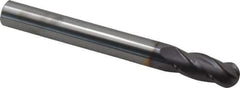 Niagara Cutter - 7/16" Diam, 1" LOC, 4 Flute Solid Carbide Ball End Mill - TiAlN Finish, Single End, 4" OAL, 7/16" Shank Diam, Spiral Flute - Eagle Tool & Supply