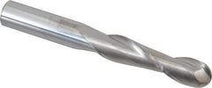 Niagara Cutter - 1/2" Diam, 2" LOC, 2 Flute Solid Carbide Ball End Mill - Uncoated, Single End, 4" OAL, 1/2" Shank Diam, Spiral Flute - Eagle Tool & Supply