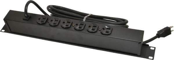 Wiremold - 6 Outlets, 120 Volts, 15 Amps, 15' Cord, Power Outlet Strip - 1 Circuits, Rack Mount, 5-15P NEMA Configuration, 19" Strip, cULus, UL Listed File 1449 - Eagle Tool & Supply