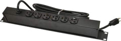 Wiremold - 6 Outlets, 120 Volts, 15 Amps, 15' Cord, Power Outlet Strip - 1 Circuits, Rack Mount, 5-15P NEMA Configuration, 19" Strip, cULus, UL Listed File 1449 - Eagle Tool & Supply