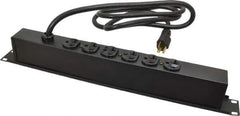Wiremold - 6 Outlets, 120 Volts, 20 Amps, 6' Cord, Power Outlet Strip - Rack Mount, 6 Back NEMA Configuration, 19" Strip, cULus Recognized - Eagle Tool & Supply