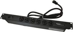Wiremold - 6 Outlets, 120 Volts, 20 Amps, 6' Cord, Power Outlet Strip - Rack Mount, 6 Front NEMA Configuration, 19" Strip, cULus Recognized - Eagle Tool & Supply