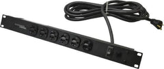 Wiremold - 6 Outlets, 120 Volts, 20 Amps, 15' Cord, Power Outlet Strip - Rack Mount, 6 Front NEMA Configuration, 19" Strip, cULus Recognized - Eagle Tool & Supply