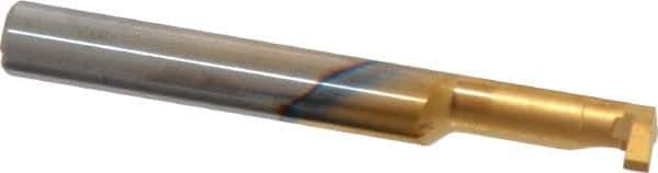 Carmex - 0.08" Groove Width, 0.24" Min Hole Diam, 0.59" Max Hole Depth, Grooving Grooving Tool - 0.06" Projection, 2" OAL, Solid Carbide, TiN Finish - Exact Industrial Supply