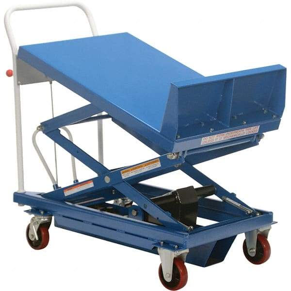 Vestil - 600 Lb Capacity Hydraulic Scissor Tilt Truck - 14" to 35" Lift Height, 36" Platform Length x 24" Platform Width - Eagle Tool & Supply