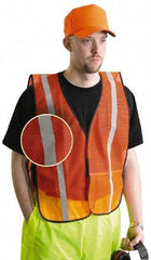 OccuNomix - Size XL High Visibility Yellow Mesh General Purpose Vest - 44 to 46" Chest, Hook & Loop Closure, 1 Pocket, Polyester - Eagle Tool & Supply
