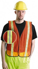 OccuNomix - Size XL High Visibility Orange Mesh General Purpose Vest - 44 to 46" Chest, Hook & Loop Closure, 1 Pocket, Polyester - Eagle Tool & Supply