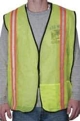 OccuNomix - Size XL High Visibility Yellow Mesh General Purpose Vest - 44 to 46" Chest, Hook & Loop Closure, 1 Pocket, Polyester - Eagle Tool & Supply