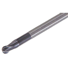 Iscar - 8mm Diam, 8mm LOC, 2 Flute Solid Carbide Ball End Mill - TiAlN Finish, Single End, 100mm OAL, 8mm Shank Diam, Spiral Flute - Eagle Tool & Supply