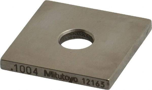 Mitutoyo - 0.1004" Square Steel Gage Block - Accuracy Grade 0, Includes Certificate of Inspection - Eagle Tool & Supply