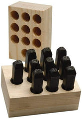 Made in USA - 10 Piece, 1/8" Character Steel Stamp Set - Double Digit Figures, Double Digits - Eagle Tool & Supply