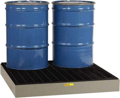 Little Giant - 66 Gal Sump, 6,000 Lb Capacity, 4 Drum, Steel Spill Deck or Pallet - 51" Long x 51" Wide x 6-1/2" High - Eagle Tool & Supply