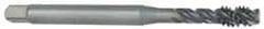 OSG - 1-1/4 - 7 UNC 4 Flute 2B Modified Bottoming Spiral Flute Tap - Vanadium High Speed Steel, Oxide Finish, 180mm OAL, Right Hand Flute, Right Hand Thread - Eagle Tool & Supply