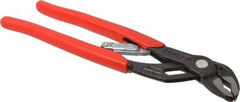 Knipex - 10" OAL, 1-1/4" Max Capacity, 1" Jaw Length, 19 Position Adjustable Tongue & Groove Pliers - Self-Gripping V-Jaws, Standard Head, Plastic Coated Handles - Eagle Tool & Supply