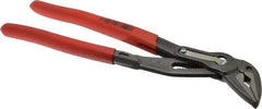 Knipex - 10" OAL, 1-1/4" Max Capacity, 1-1/2" Jaw Length, 19 Position Adjustable Tongue & Groove Pliers - Self-Gripping V-Jaws, Standard Head, Plastic Coated Handles - Eagle Tool & Supply