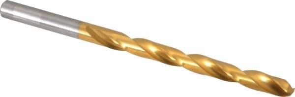 Chicago-Latrobe - Letter B 135° High Speed Steel Jobber Drill - TiN Finish, Right Hand Cut, Spiral Flute, Straight Shank, 4" OAL, Split Point - Eagle Tool & Supply