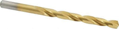 Chicago-Latrobe - Letter J 135° High Speed Steel Jobber Drill - TiN Finish, Right Hand Cut, Spiral Flute, Straight Shank, 4-1/8" OAL, Split Point - Eagle Tool & Supply