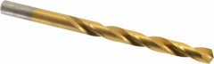 Chicago-Latrobe - Letter L 135° High Speed Steel Jobber Drill - TiN Finish, Right Hand Cut, Spiral Flute, Straight Shank, 4-1/4" OAL, Split Point - Eagle Tool & Supply