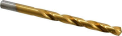 Chicago-Latrobe - Letter R 135° High Speed Steel Jobber Drill - TiN Finish, Right Hand Cut, Spiral Flute, Straight Shank, 4-3/4" OAL, Split Point - Eagle Tool & Supply