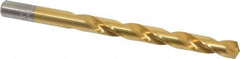 Chicago-Latrobe - Letter U 135° High Speed Steel Jobber Drill - TiN Finish, Right Hand Cut, Spiral Flute, Straight Shank, 5" OAL, Split Point - Eagle Tool & Supply