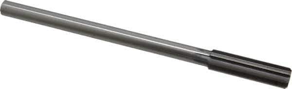 Made in USA - 37/64" High Speed Steel 8 Flute Chucking Reamer - Straight Flute, 0.4355" Straight Shank, 2" Flute Length, 8" OAL - Eagle Tool & Supply
