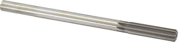 Made in USA - 0.6005" High Speed Steel 8 Flute Chucking Reamer - Straight Flute, 0.4355" Straight Shank, 2" Flute Length, 8" OAL - Eagle Tool & Supply