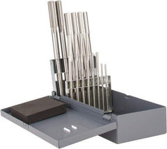 Made in USA - 0.124" to 0.501", Chucking Reamer Set - Straight Flute, Right Hand Cut, 14 Pieces - Eagle Tool & Supply