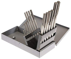 Made in USA - 0.123" to 0.4995", Chucking Reamer Set - Straight Flute, Right Hand Cut, 14 Pieces - Eagle Tool & Supply