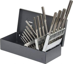Made in USA - 1/16" to 1/2", Chucking Reamer Set - Straight Flute, Right Hand Cut, 15 Pieces - Eagle Tool & Supply