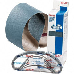 Sait - 1/2" Wide x 12" OAL, 60 Grit, Zirconia Alumina Abrasive Belt - Zirconia Alumina, Medium, Coated, H Weighted Cloth Backing - Eagle Tool & Supply