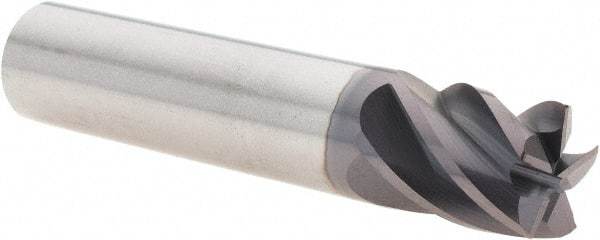 M.A. Ford - 1/2", 5 Flute, Single End, Solid Carbide, 0.015" Corner Radius End Mill - 2-1/2" OAL, 38° Helix, Right Hand Flute, 5/8" LOC, Right Hand Cut - Eagle Tool & Supply