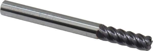 Niagara Cutter - 1/4", 5 Flute, Single End, Solid Carbide, 0.045" Corner Radius End Mill - 2-1/2" OAL, 45° Helix, Right Hand Flute, 3/4" LOC, Right Hand Cut - Eagle Tool & Supply