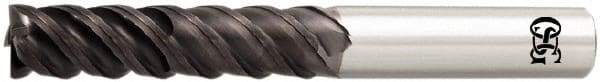 OSG - 3/16", 3/4" LOC, 3/16" Shank Diam, 2-1/4" OAL, 4 Flute, Solid Carbide Square End Mill - Single End, TiAlN Finish, Spiral Flute, 50° Helix, Centercutting, Right Hand Cut, Right Hand Flute, Series HP451 - Eagle Tool & Supply