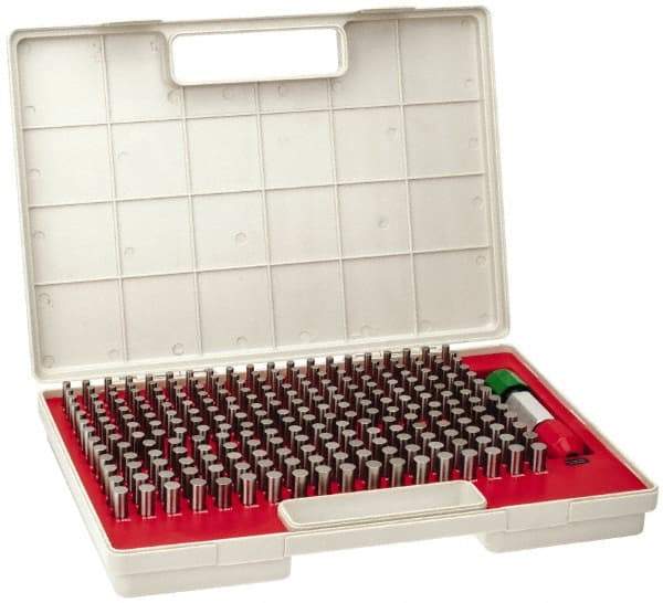 Starrett - 250 Piece, 0.251-0.5 Inch Diameter, Steel, Plug and Pin Gage Set - Plus 0.0002 Inch Tolerance, Class ZZ - Eagle Tool & Supply