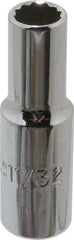 Proto - 11/32", 3/8" Drive, Deep Hand Socket - 12 Points, 2-1/8" OAL, Alloy Steel, Chrome Finish - Eagle Tool & Supply