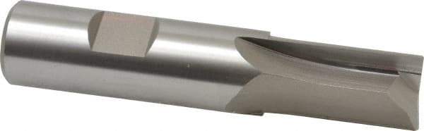 Hertel - 3/4" Diam, 1-5/16" LOC, 2 Flute High Speed Steel Keyway End Mill - Straight Flute, Uncoated, 3/4" Shank Diam, 3-9/16" OAL, 0° Helix, Centercutting - Eagle Tool & Supply
