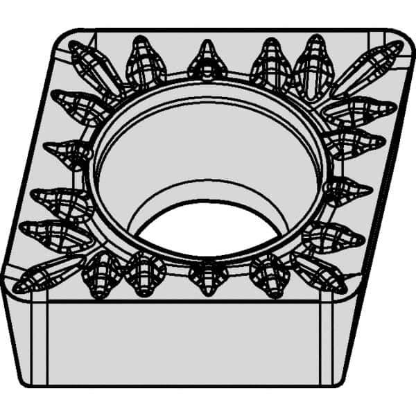 Kennametal - CCMT32.52 MP Grade KCM15B Carbide Turning Insert - 80° Diamond, 3/8" Inscr Circle, 5/32" Thick, 1/32" Corner Radius - Eagle Tool & Supply