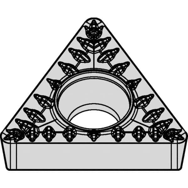 Kennametal - TPMT21.52 MP Grade KCP25 Carbide Turning Insert - TiCN/Al2O3 Finish, 60° Triangle, 1/4" Inscr Circle, 3/32" Thick, 1/32" Corner Radius - Eagle Tool & Supply