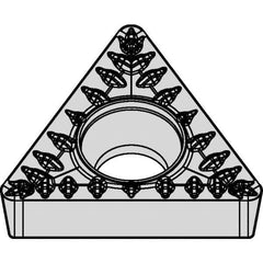 Kennametal - TPMT21.52 MP Grade KCP25 Carbide Turning Insert - TiCN/Al2O3 Finish, 60° Triangle, 1/4" Inscr Circle, 3/32" Thick, 1/32" Corner Radius - Eagle Tool & Supply