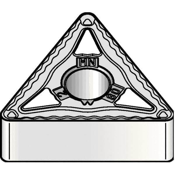 Kennametal - TNMG432 MN Grade KCP10B Carbide Turning Insert - TiOCN Finish, 60° Triangle, 1/2" Inscr Circle, 3/16" Thick, 1/32" Corner Radius - Eagle Tool & Supply