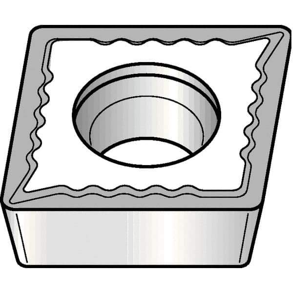 Kennametal - CPMT32.51 UF Grade KCP25B Carbide Turning Insert - 80° Diamond, 3/8" Inscr Circle, 5/32" Thick, 1/64" Corner Radius - Eagle Tool & Supply