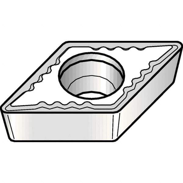 Kennametal - DCMT32.52 UF Grade KCP05 Carbide Turning Insert - TiCN/Al2O3 Finish, 55° Diamond, 3/8" Inscr Circle, 5/32" Thick, 1/32" Corner Radius - Eagle Tool & Supply