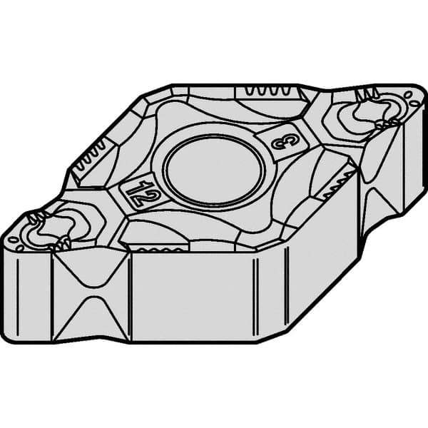 Kennametal - DNMG441 CT Grade KCP10 Carbide Turning Insert - TiCN/Al2O3 Finish, 55° Diamond, 1/2" Inscr Circle, 1/4" Thick, 1/64" Corner Radius - Eagle Tool & Supply