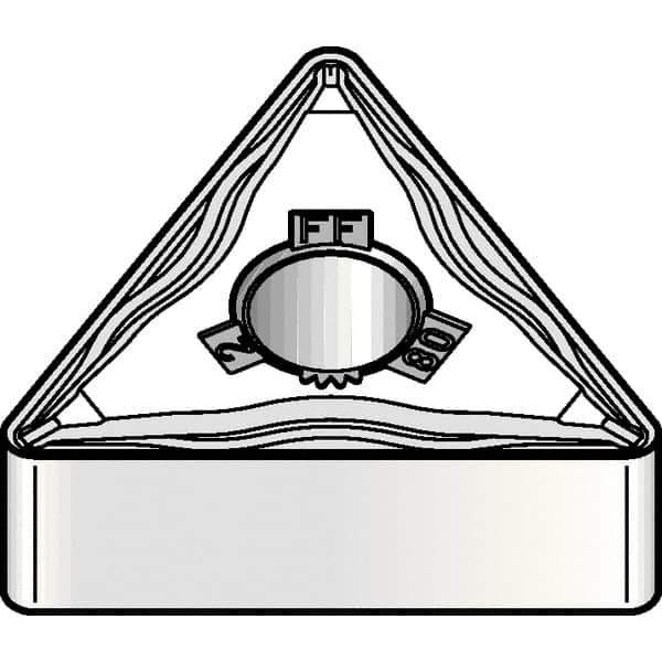 Kennametal - TNMG331 FF Grade KCU10 Carbide Turning Insert - TiAlN Finish, 60° Triangle, 3/8" Inscr Circle, 3/16" Thick, 1/64" Corner Radius - Eagle Tool & Supply